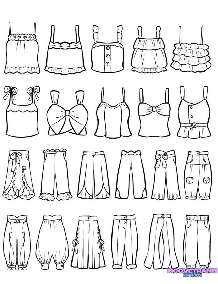 tranh tô màu quần áo bé trai bé gái 32