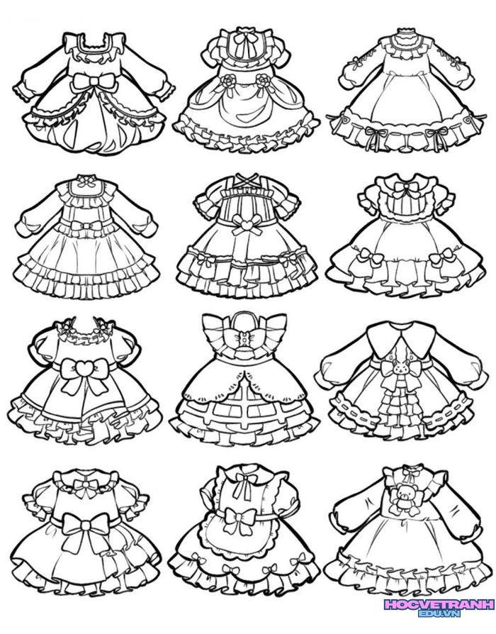 tranh tô màu quần áo bé trai bé gái 37