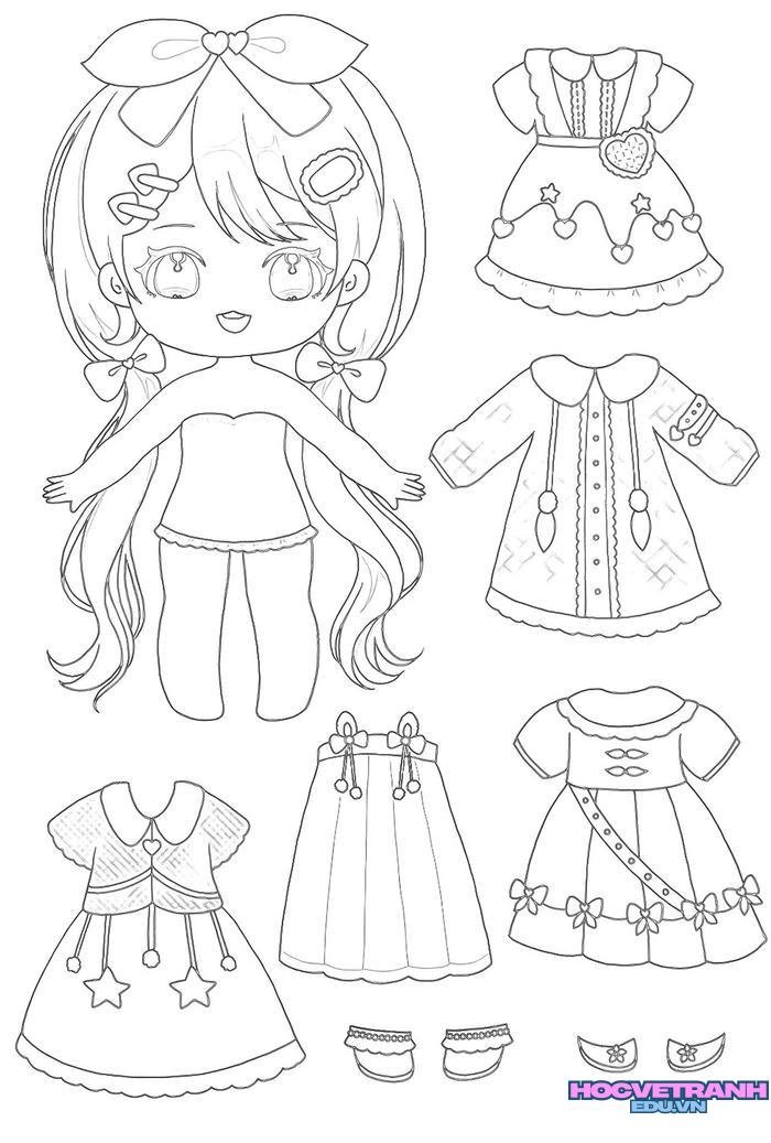 tranh tô màu quần áo bé trai bé gái 39