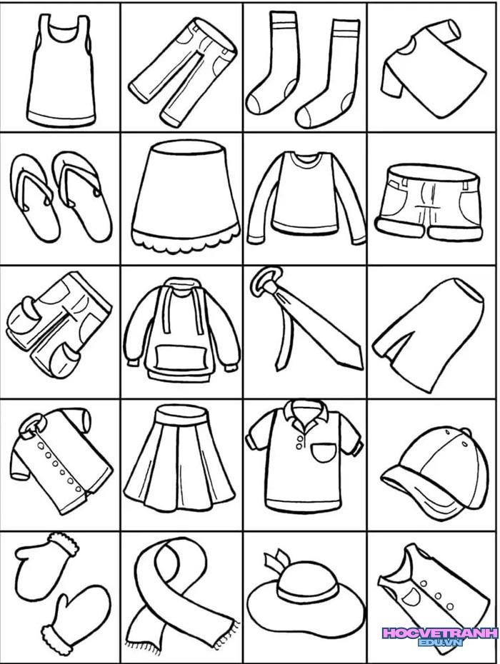 tranh tô màu quần áo bé trai bé gái 9