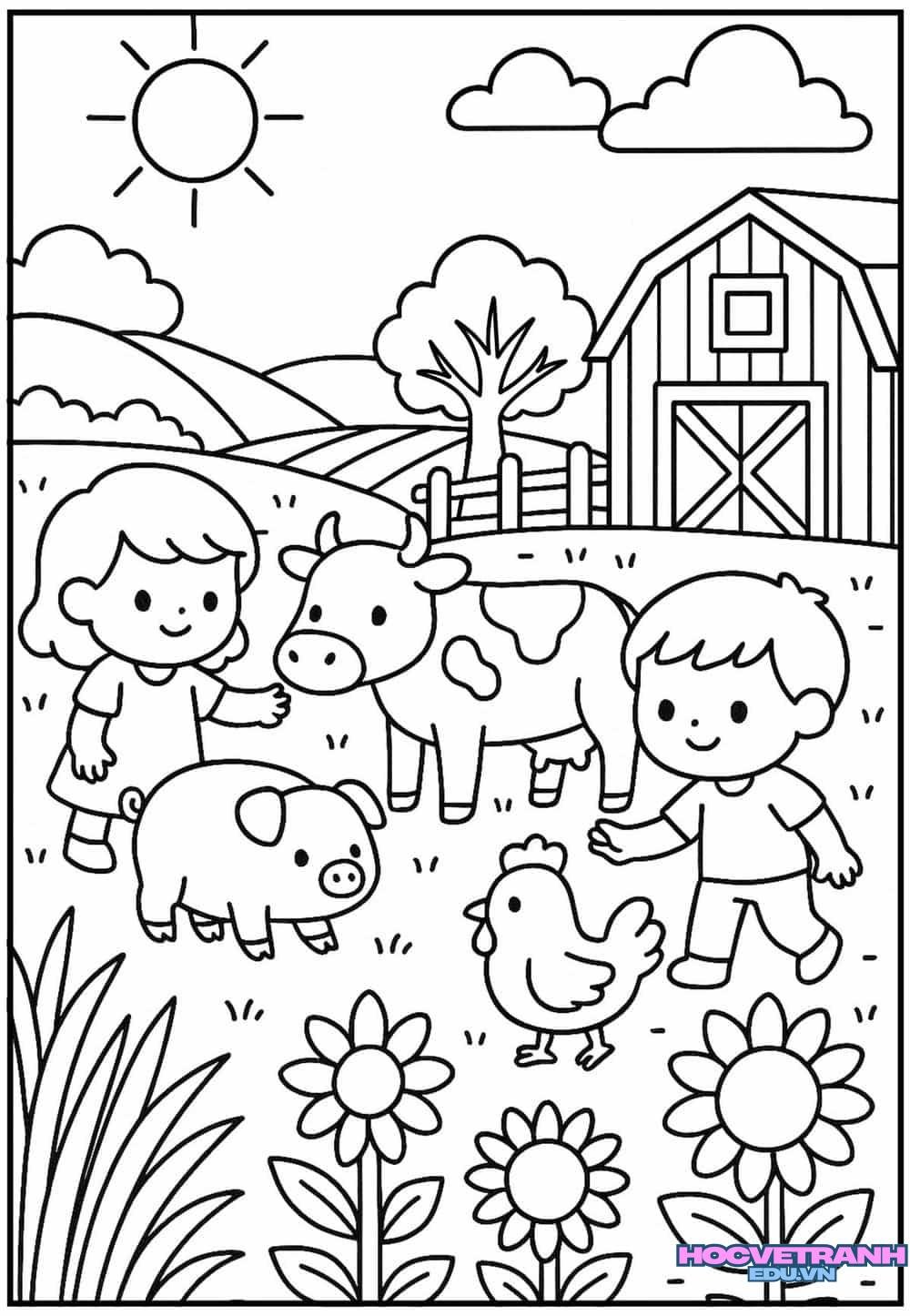 tranh tô màu quê hương đất nước