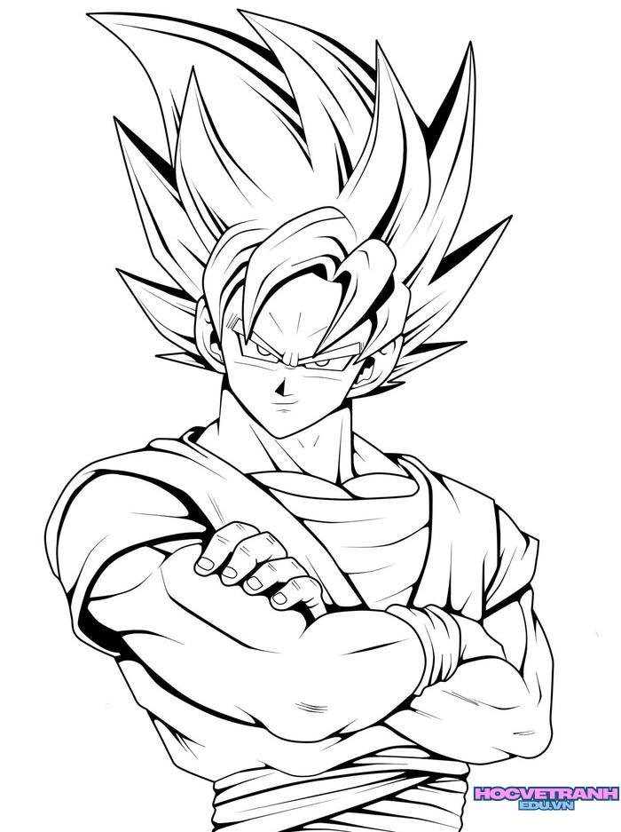 tranh tô màu songoku 1