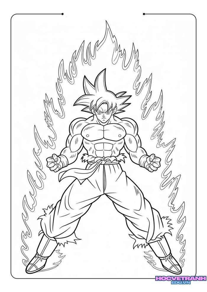 tranh tô màu songoku 19