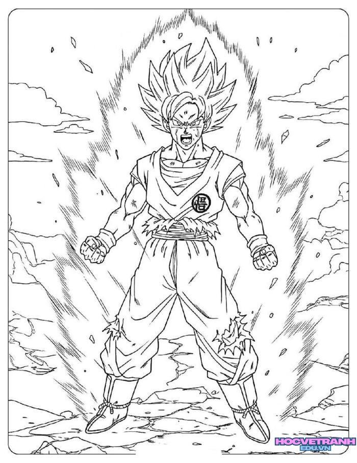 tranh tô màu songoku 2
