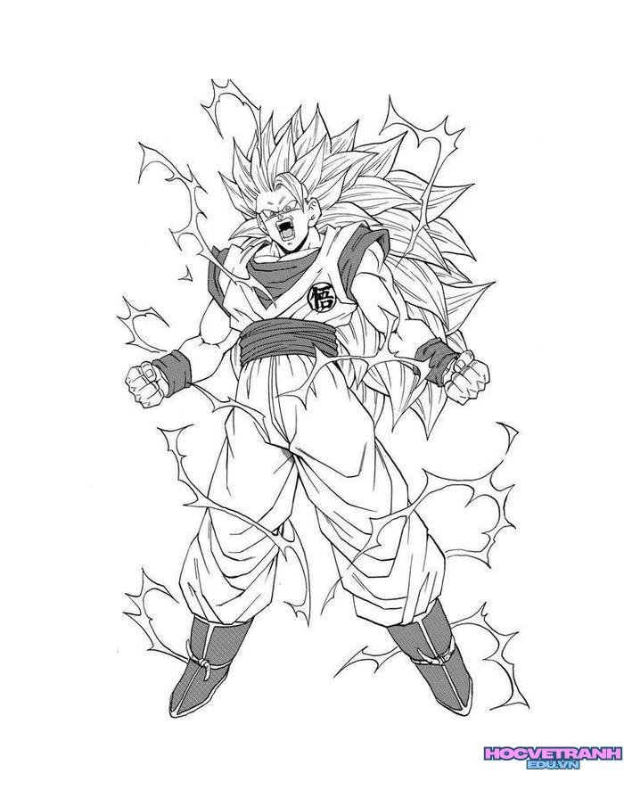 tranh tô màu songoku 3