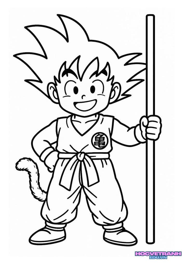tranh tô màu songoku 32