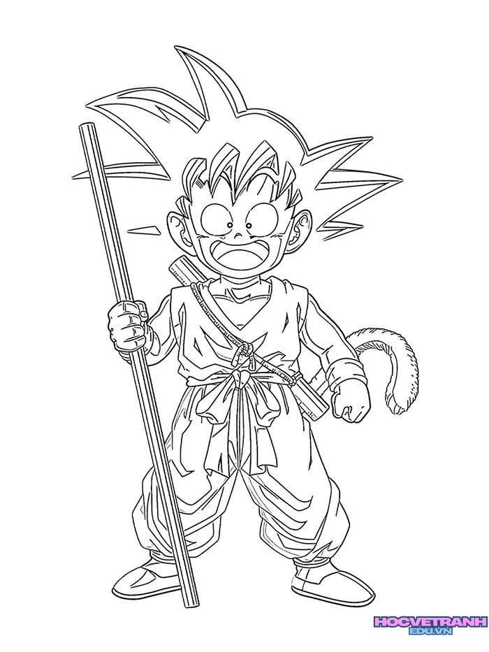 tranh tô màu songoku 35