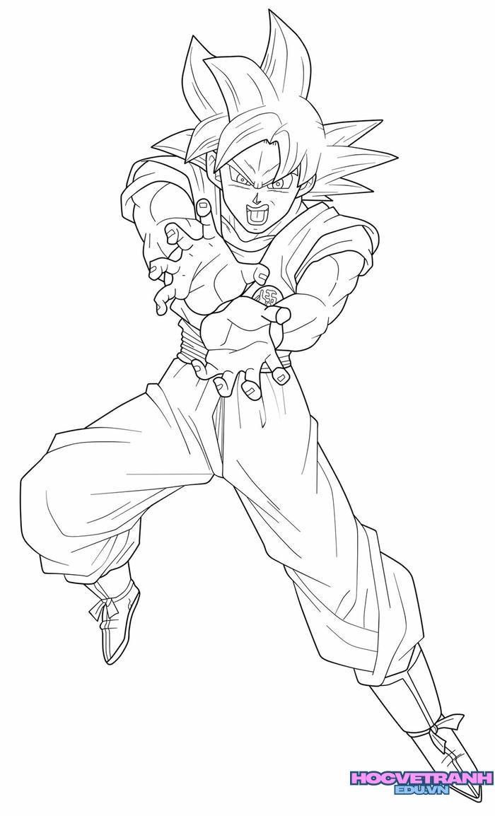 tranh tô màu songoku 4