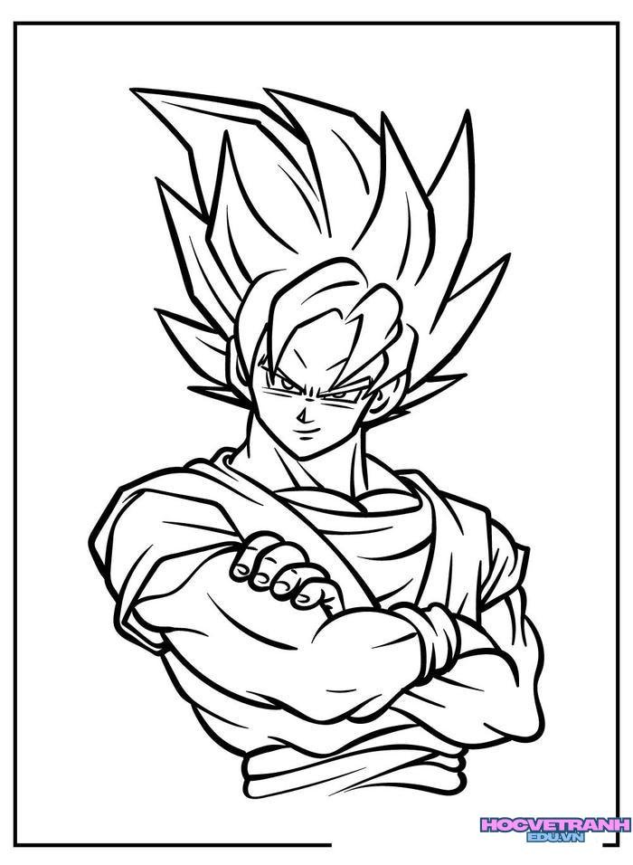 tranh tô màu songoku 8