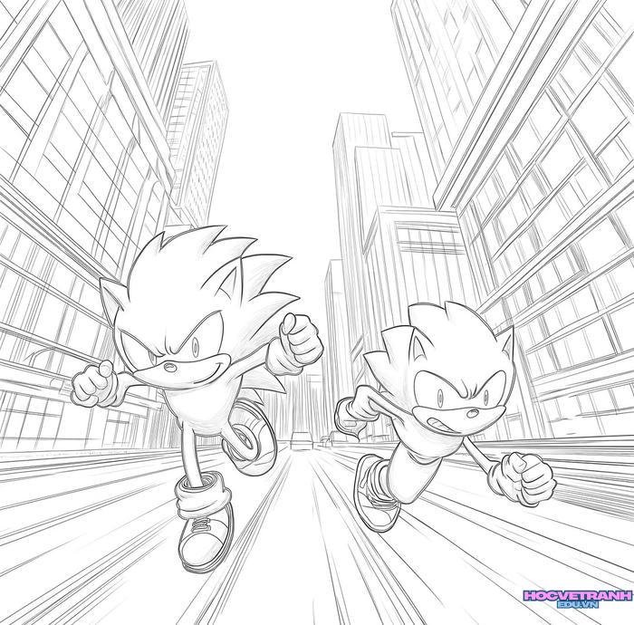 tranh tô màu sonic 1