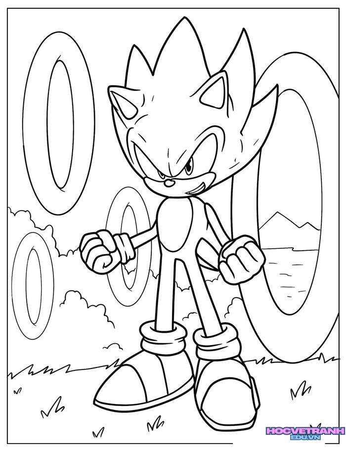 tranh tô màu sonic 36