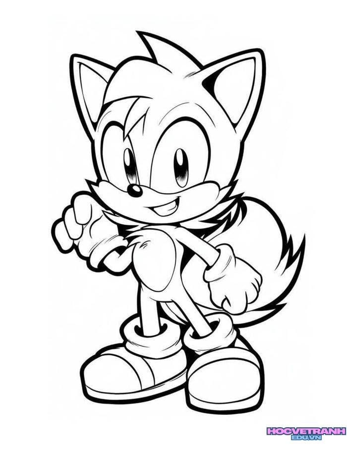 tranh tô màu sonic 8