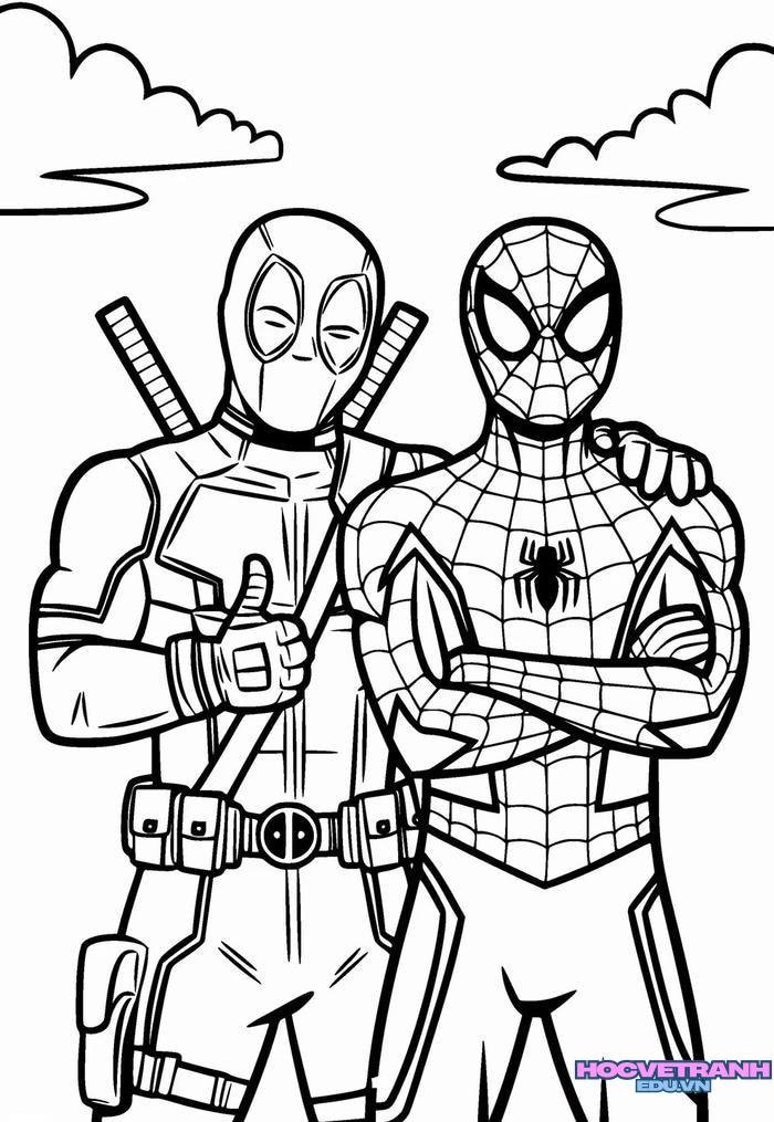 tranh tô màu spider man 23