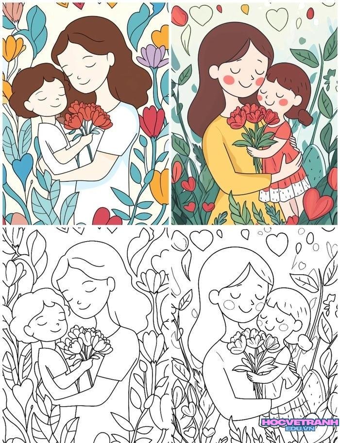 tranh tô màu tặng mẹ 3