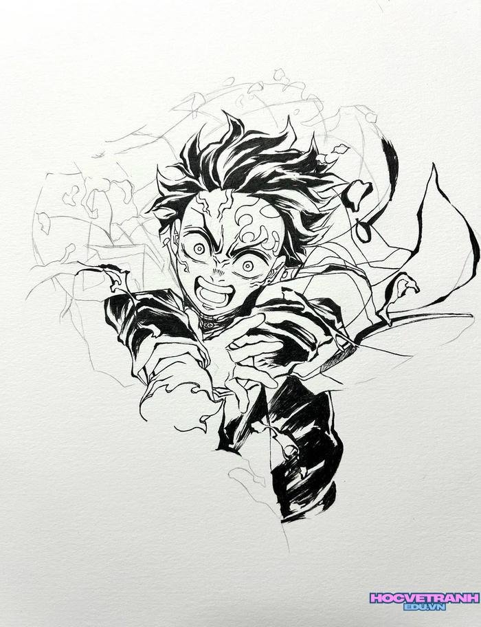 tranh tô màu tanjiro 1