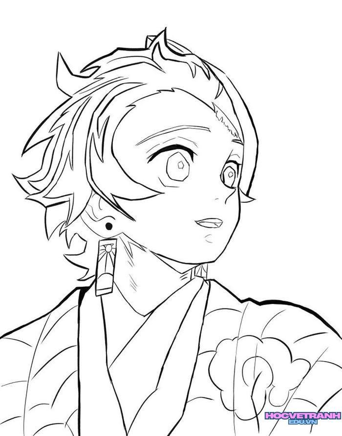 tranh tô màu tanjiro 10