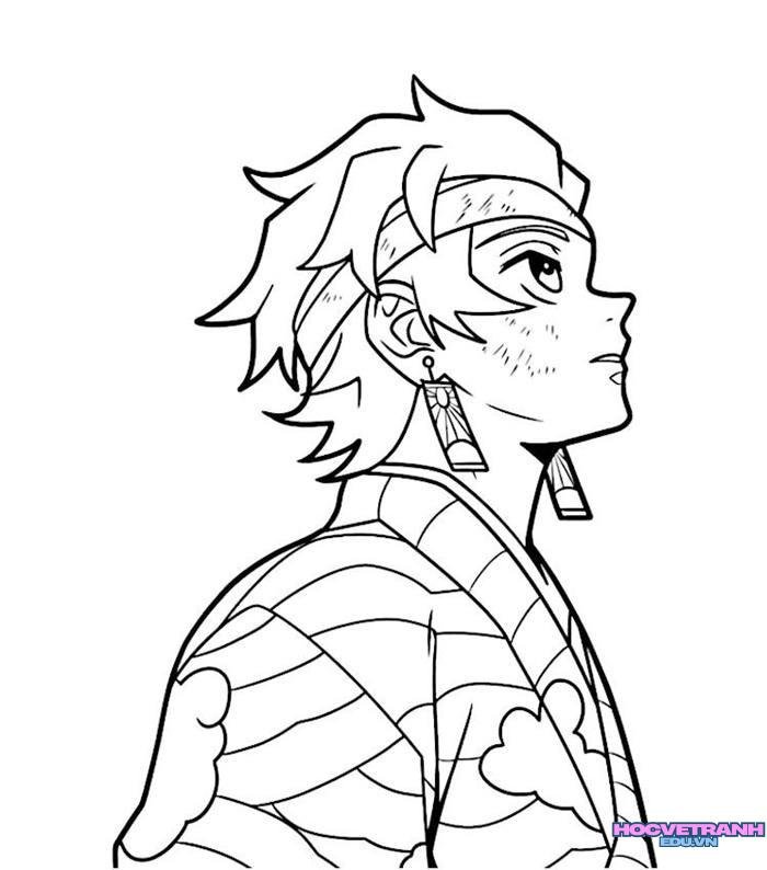 tranh tô màu tanjiro 18