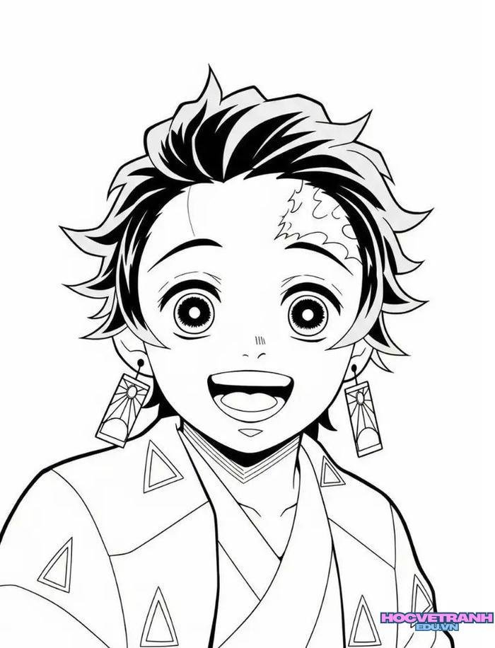 tranh tô màu tanjiro 27