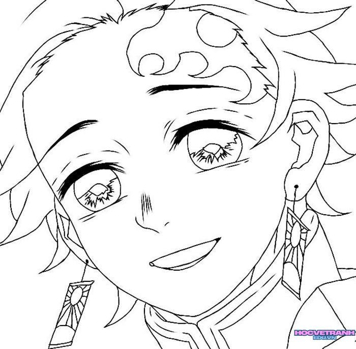 tranh tô màu tanjiro 28
