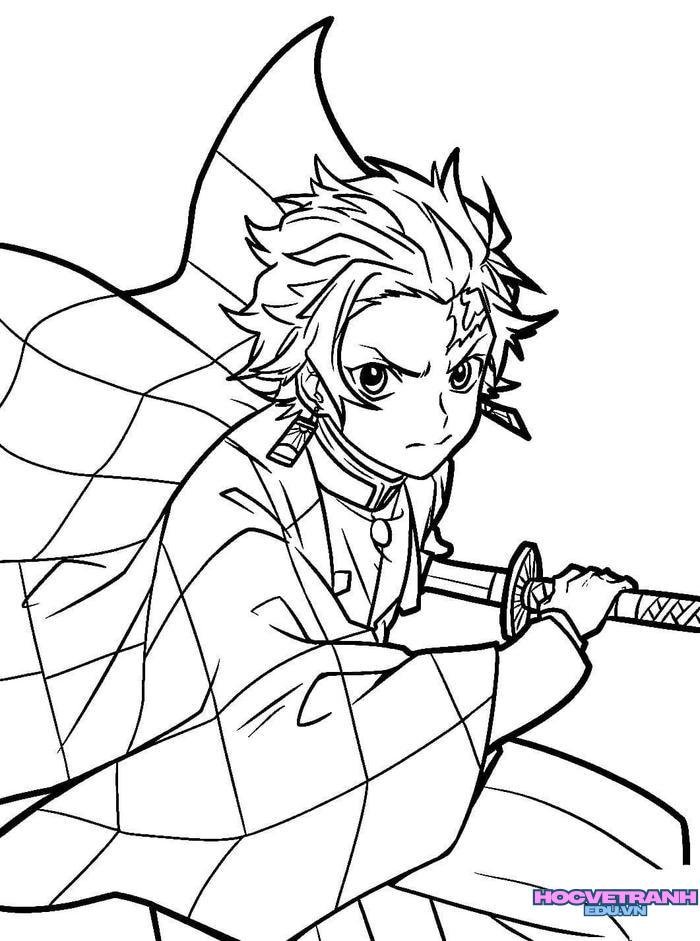 tranh tô màu tanjiro 30