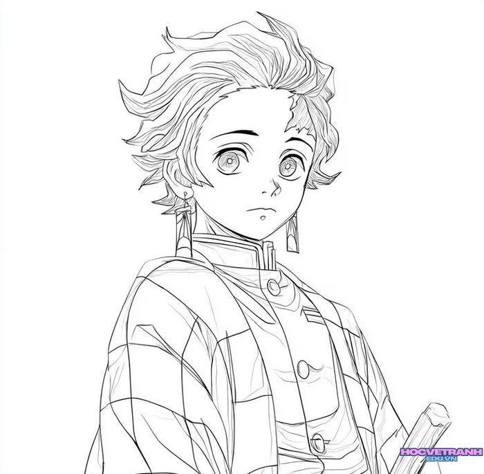 tranh tô màu tanjiro 31