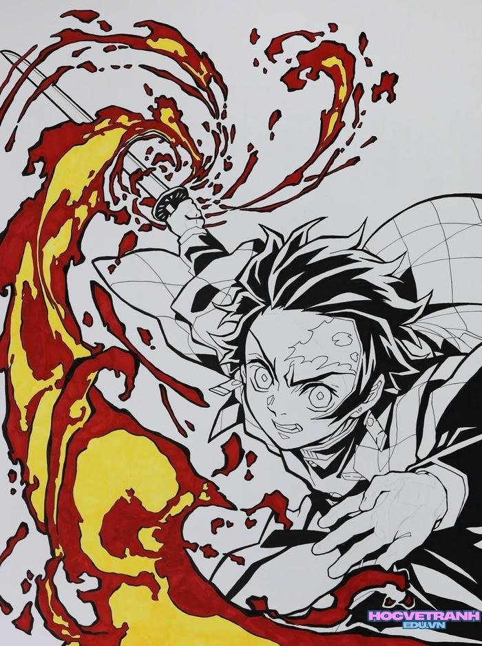 tranh tô màu tanjiro 38