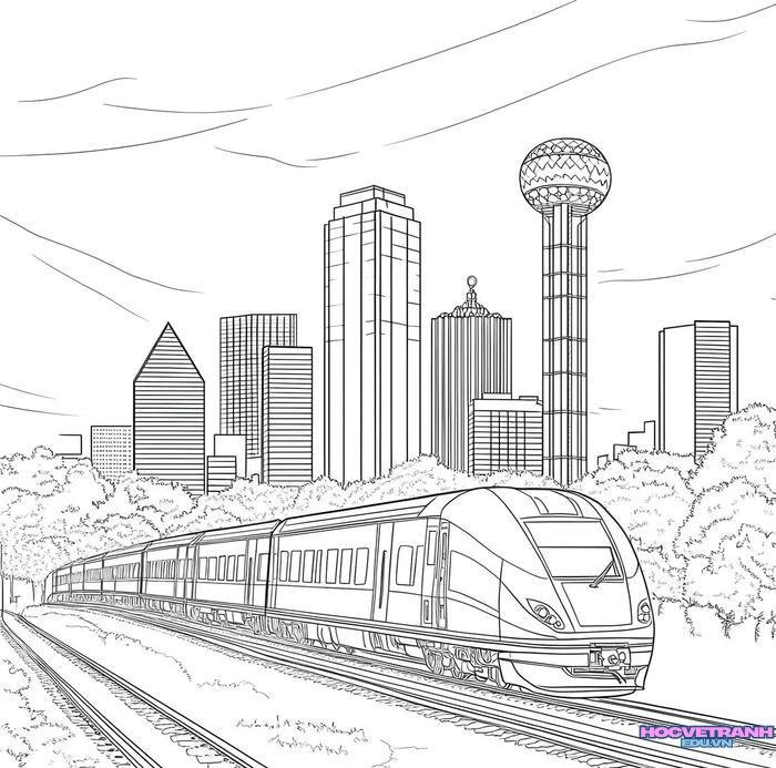 tranh tô màu tàu hỏa 1