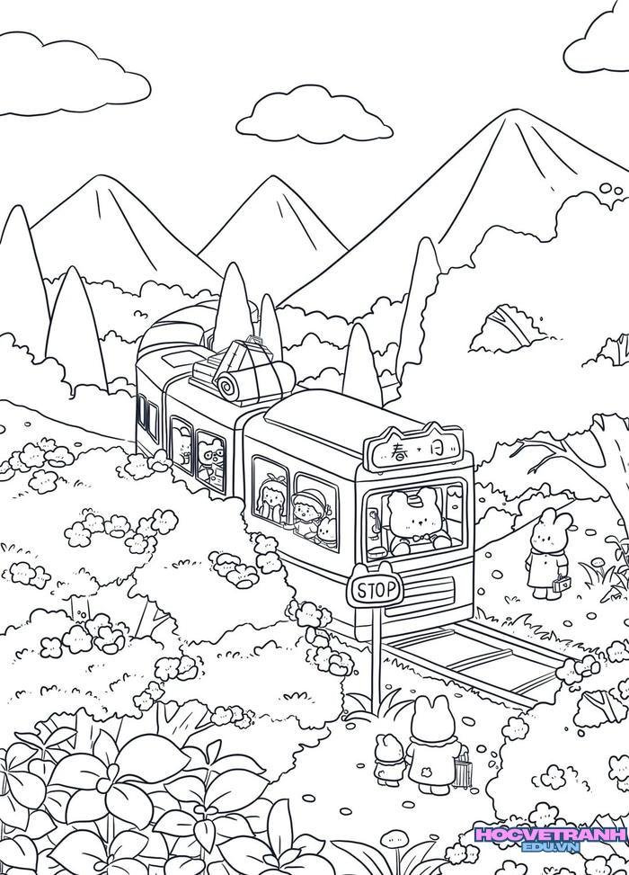 tranh tô màu tàu hỏa 11