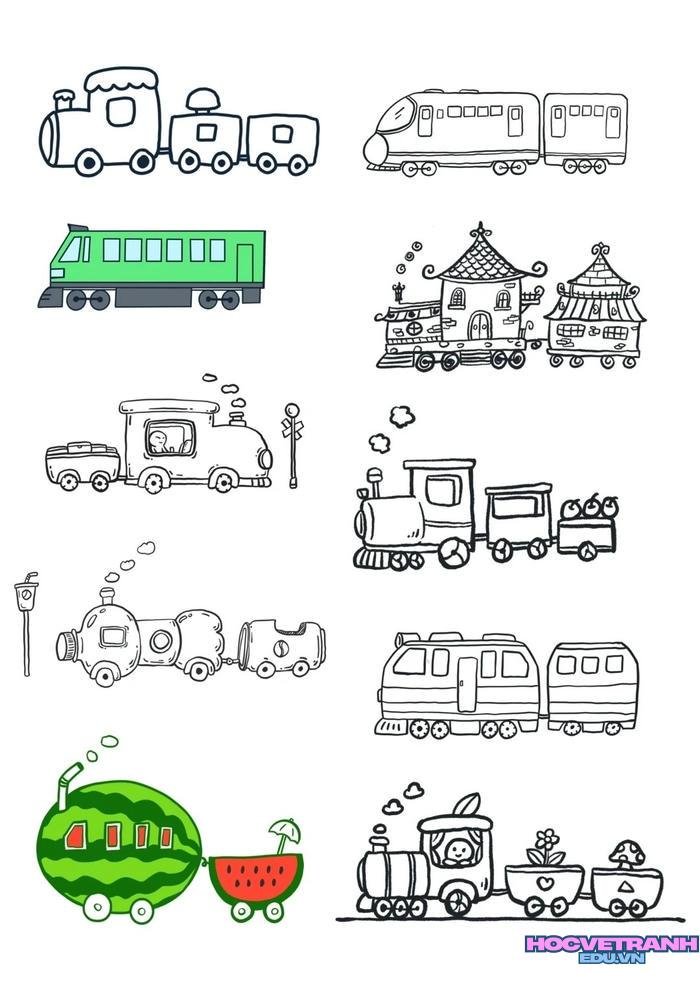tranh tô màu tàu hỏa 12