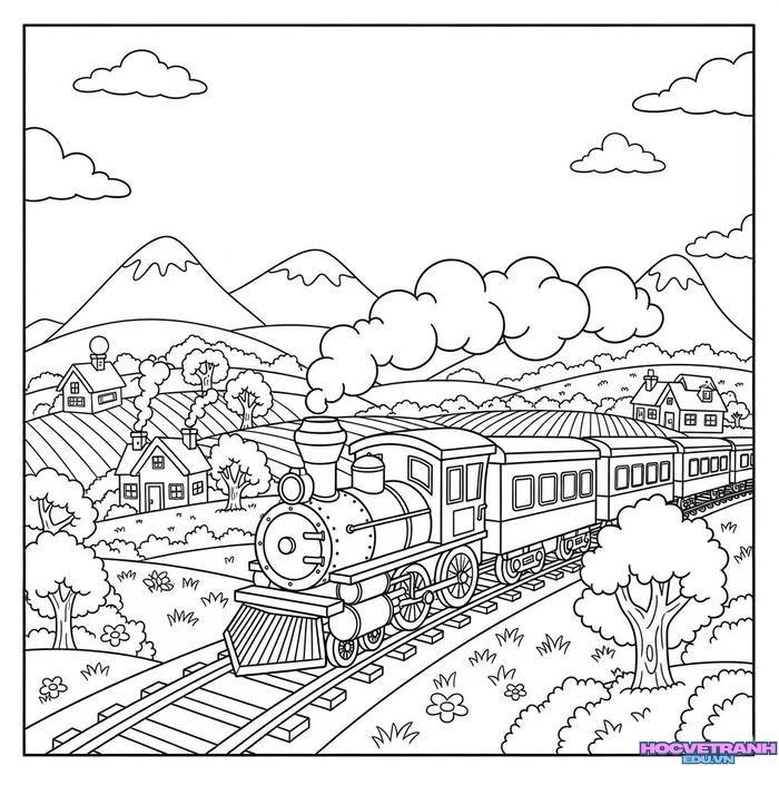 tranh tô màu tàu hỏa 15