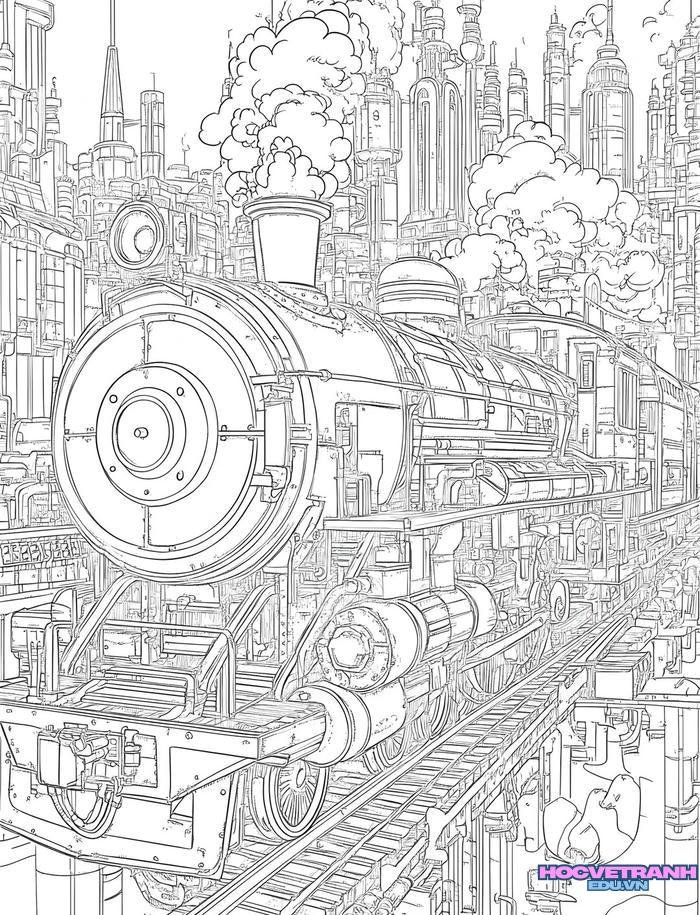 tranh tô màu tàu hỏa 2