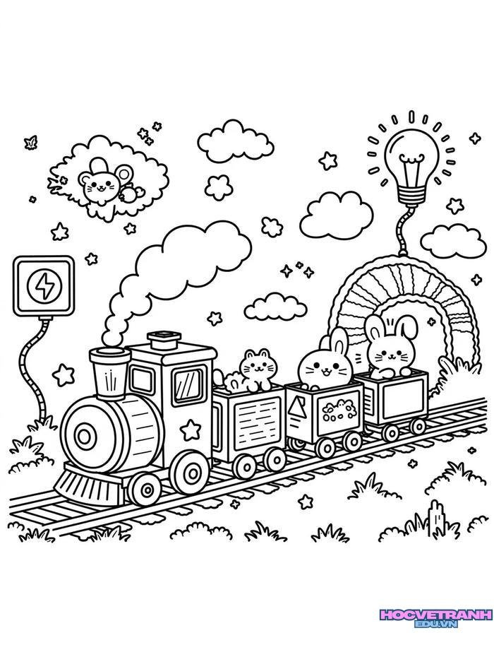 tranh tô màu tàu hỏa 20