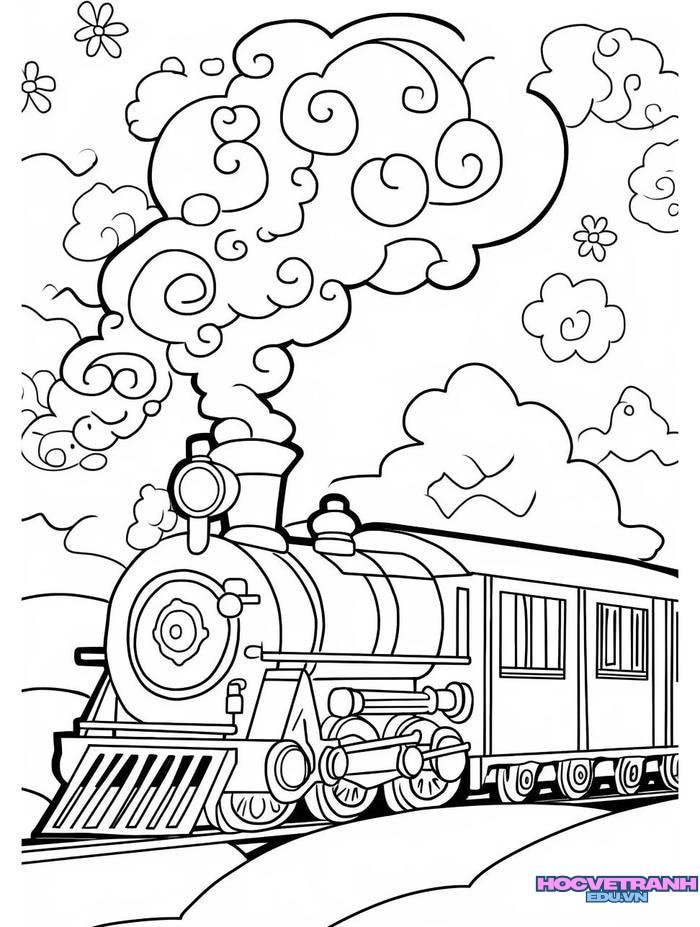 tranh tô màu tàu hỏa 24
