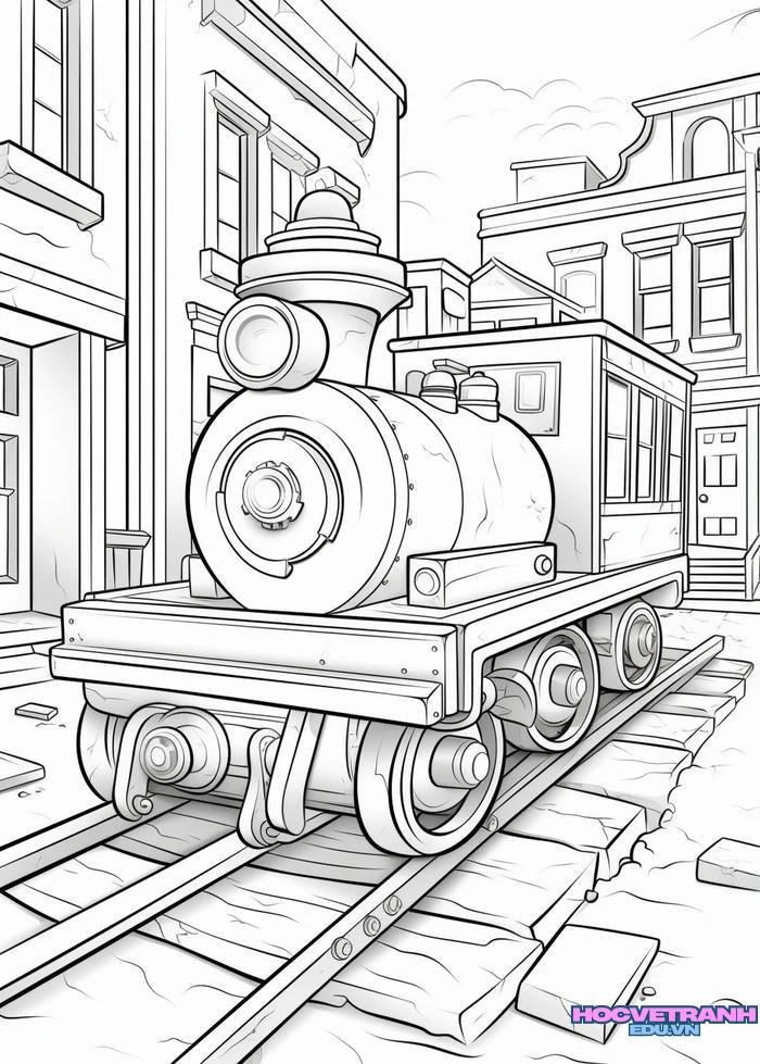 tranh tô màu tàu hỏa 26