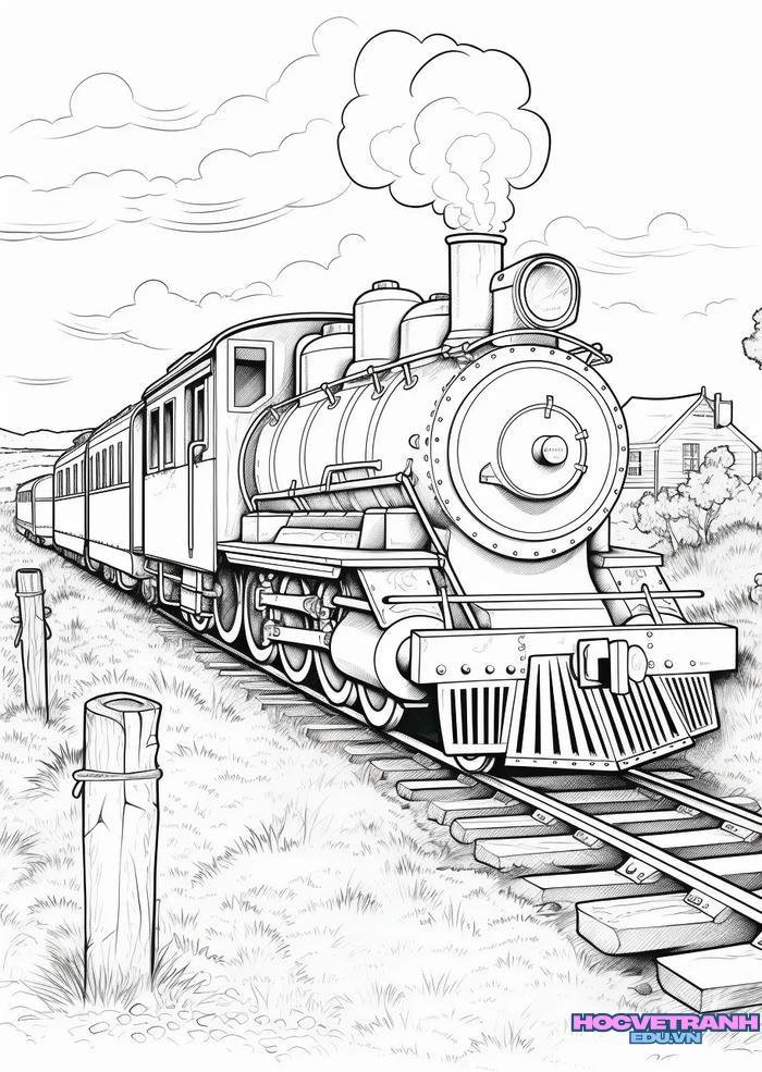 tranh tô màu tàu hỏa 27