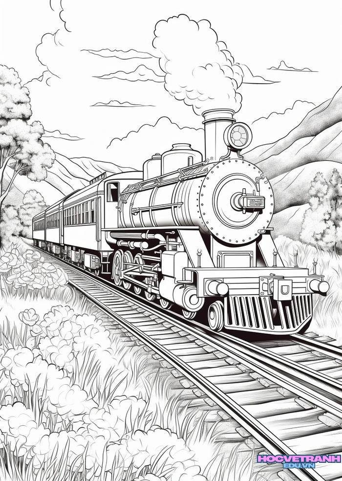 tranh tô màu tàu hỏa 29