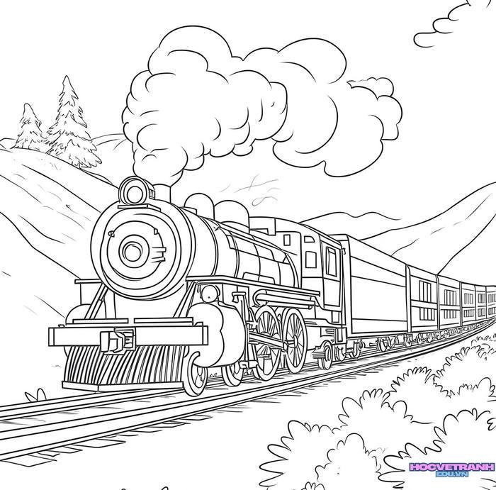 tranh tô màu tàu hỏa 4