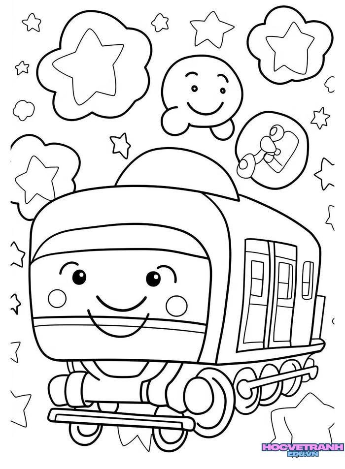 tranh tô màu tàu hỏa 45