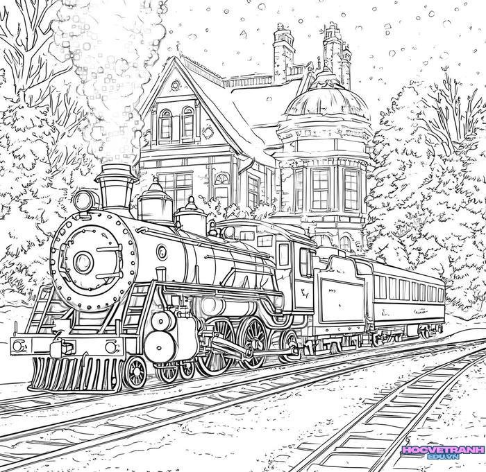 tranh tô màu tàu hỏa 7