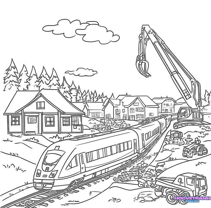 tranh tô màu tàu hỏa 9