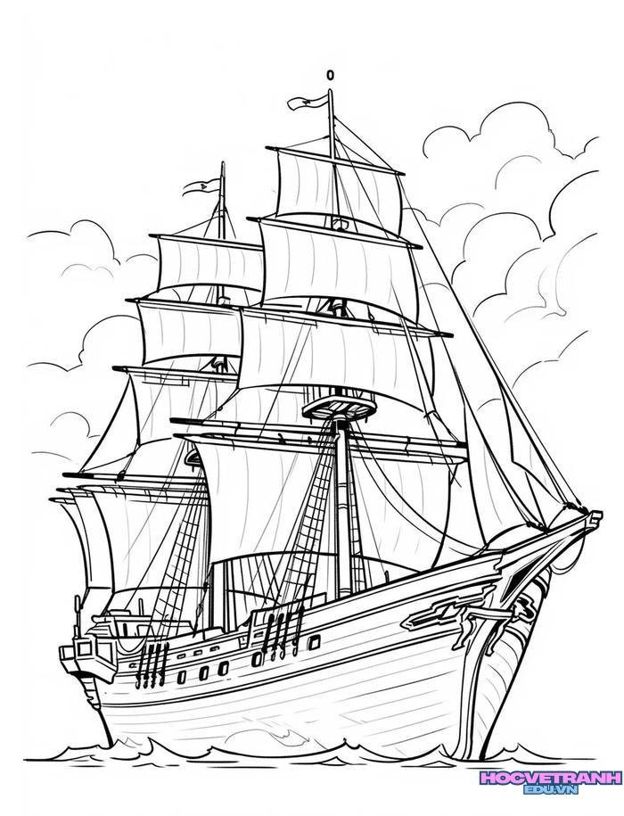 tranh tô màu tàu thủy 15