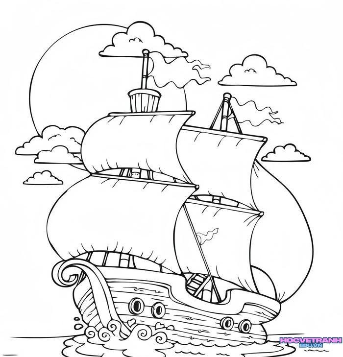 tranh tô màu tàu thủy 27