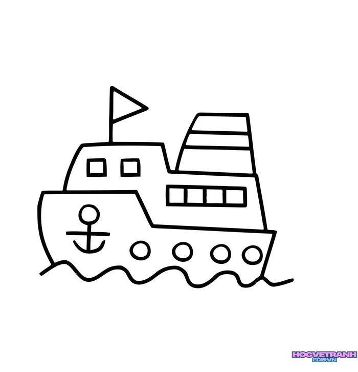 tranh tô màu tàu thủy 45