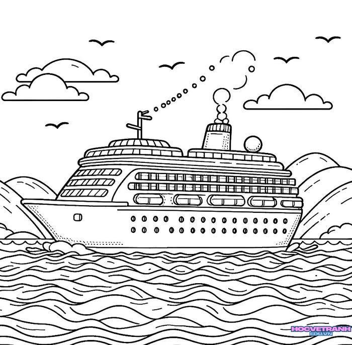 tranh tô màu tàu thủy 6
