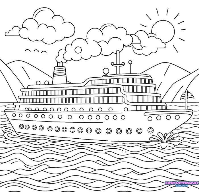 tranh tô màu tàu thủy 7
