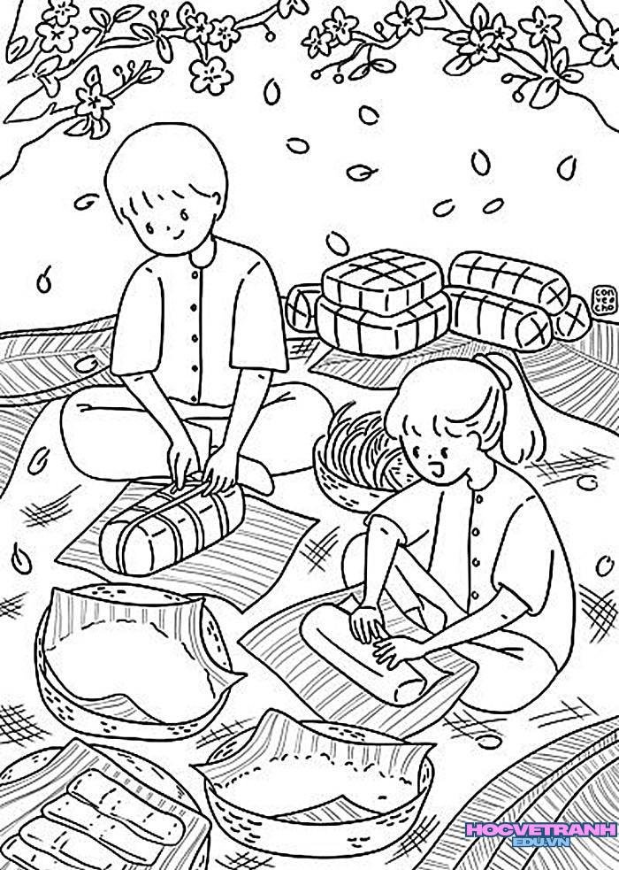 tranh tô màu tết 16