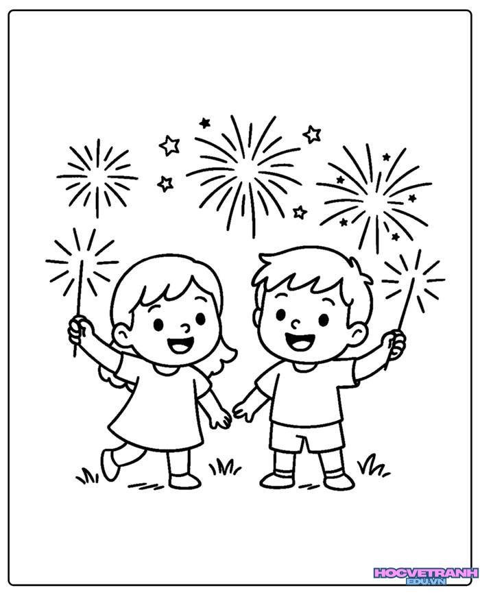 tranh tô màu tết 2