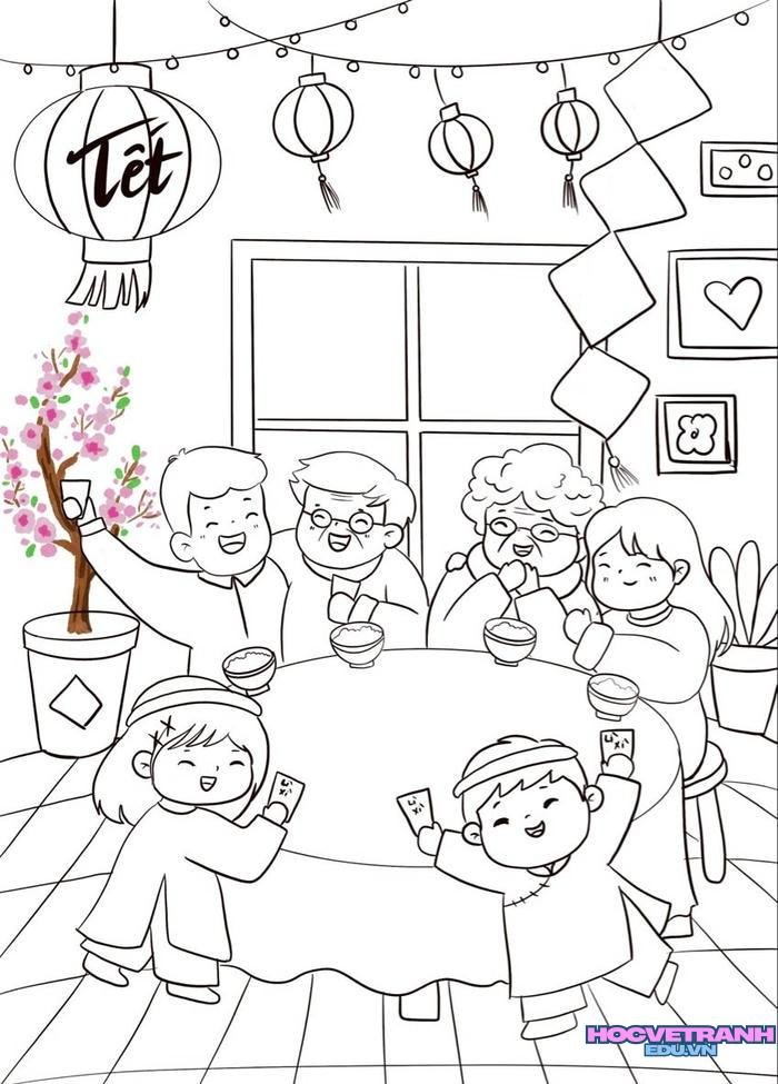 tranh tô màu tết 6