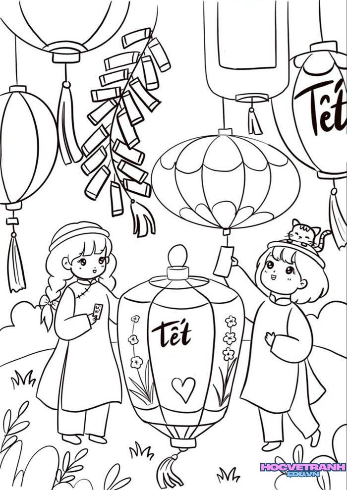 tranh tô màu tết 8