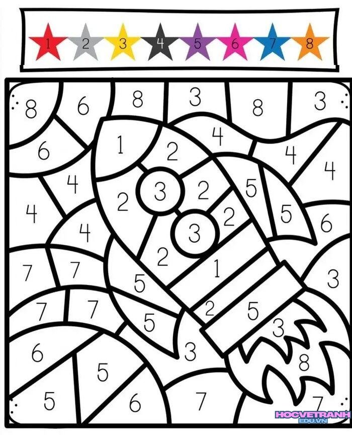 tranh tô màu theo số 5k